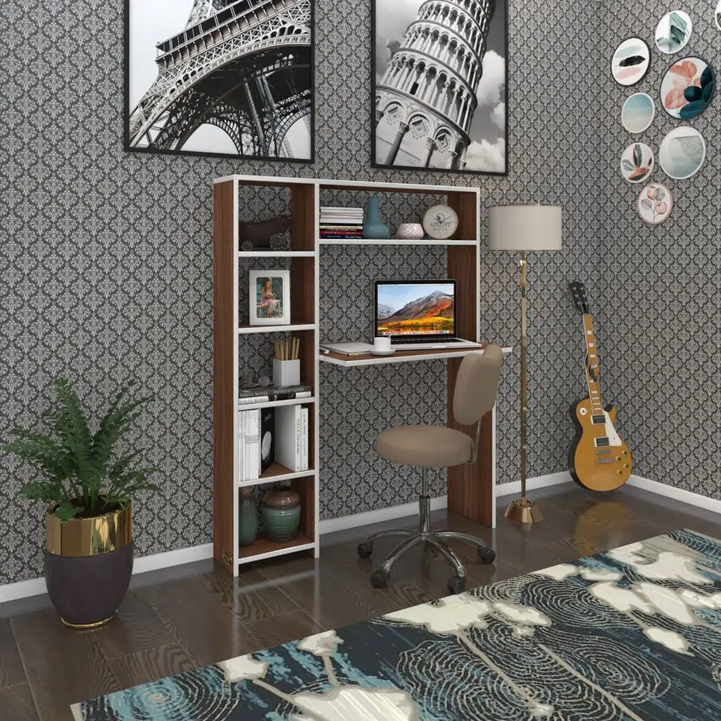 Kenzlife bilgisayar çalışma masası prost cvz 140*100*20 kitaplık solda ofis sekreter laptop