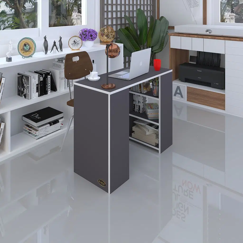 Kenzlife bilgisayar çalışma masası venüs gri ofis sekreter laptop