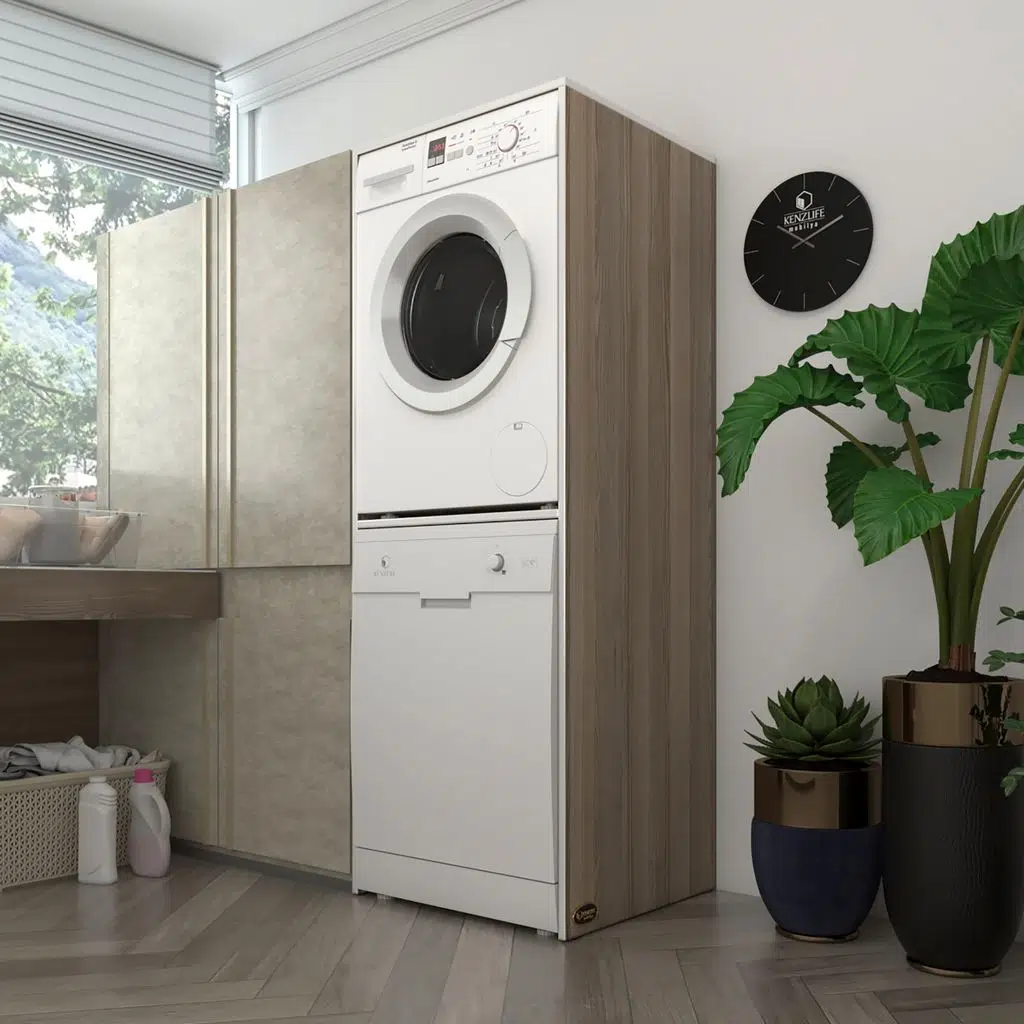 Kenzlife çamaşır-bulaşık makinesi dolabı katinka crd 180*70*60 banyo çift katlı kapaksız arkalıksız