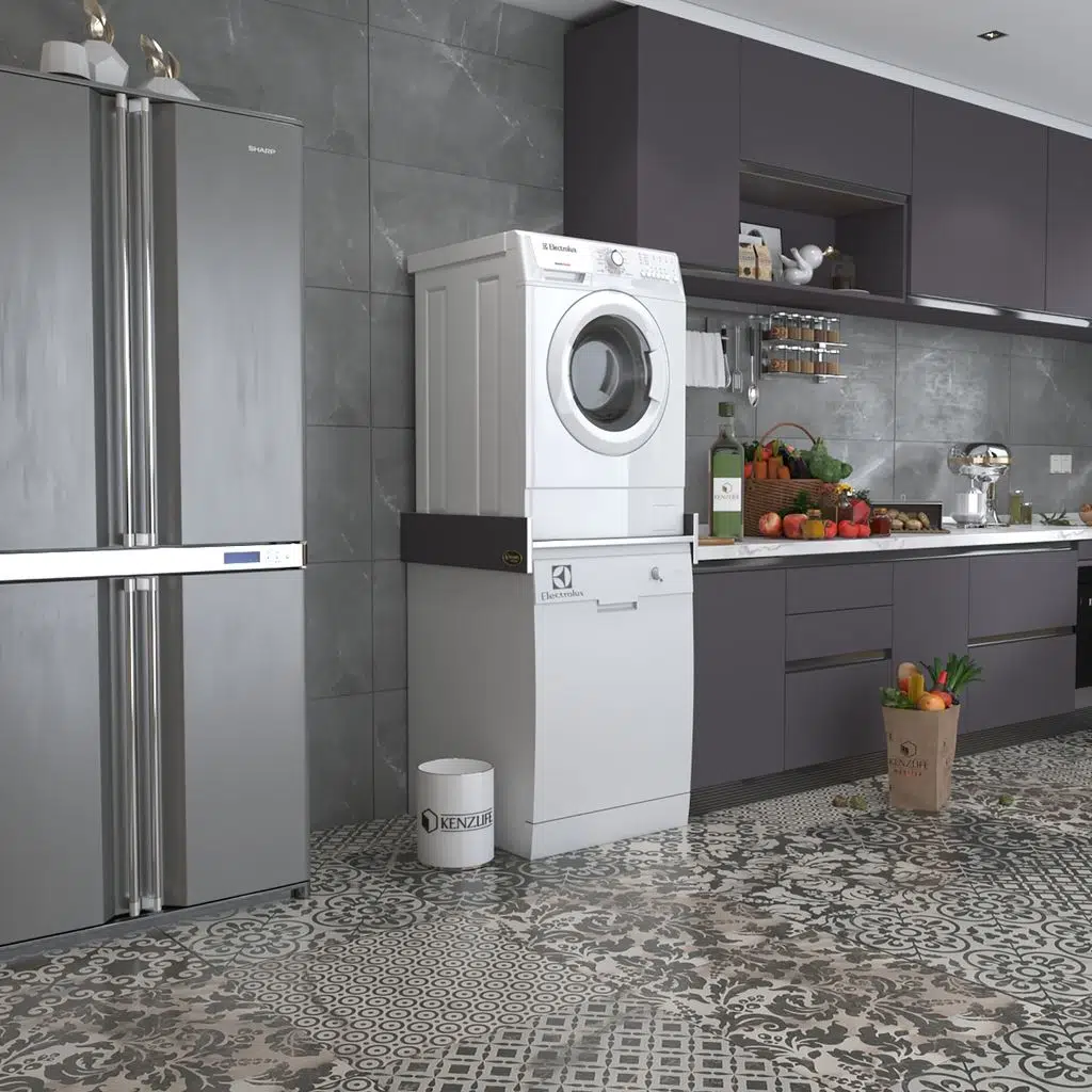 Kenzlife çamaşır&bulaşık makinesi dolabı lenya gri 015*80*70 banyo aparatı arkalıksız büyük boy xlarge
