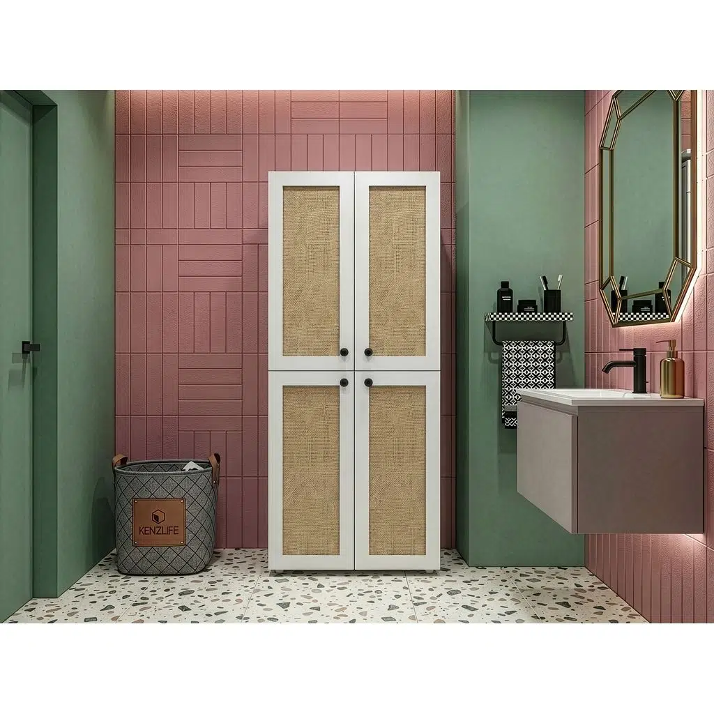 Kenzlife çamaşır-kurutma-bulaşık makinesi dolabı jelena mat beyaz 180*70*60 jut kare suntalam gövde