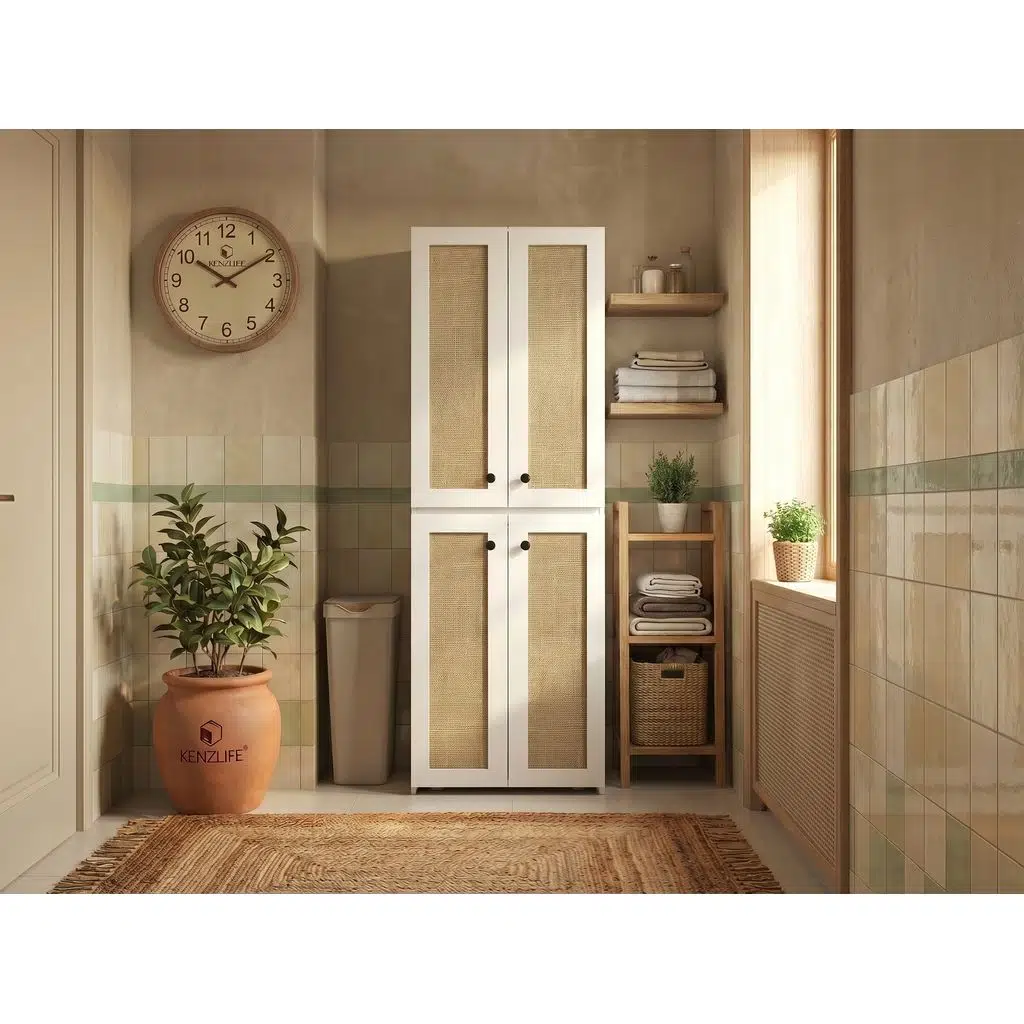 Kenzlife çamaşır-kurutma-bulaşık makinesi dolabı roksana mat beyaz 180*70*60 jut kare MDF gövde