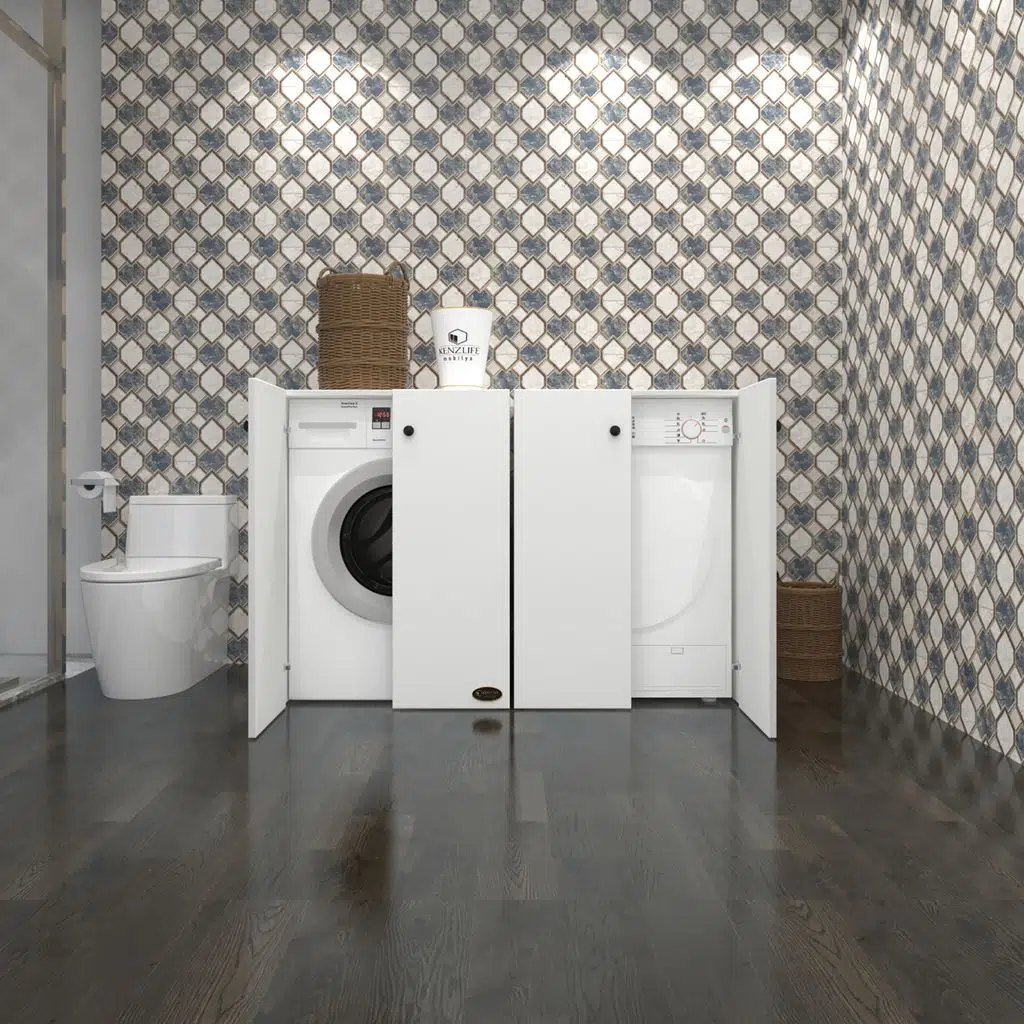 Kenzlife çamaşır&kurutma&bulaşık makinesi dolabı tatyanakare byz 90*140*60 kapaklı arkalıksız