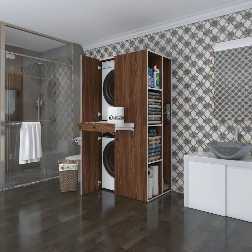 Kenzlife çamaşır-kurutma makinesi dolabı ahi evran sağ cvz 187*090*60 çekmeceli banyo