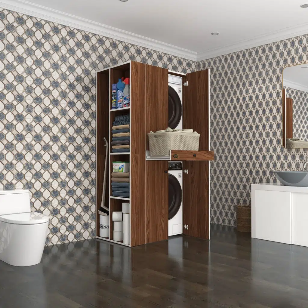 Kenzlife çamaşır-kurutma makinesi dolabı ahi evran sol cvz 187*090*60 çekmeceli banyo