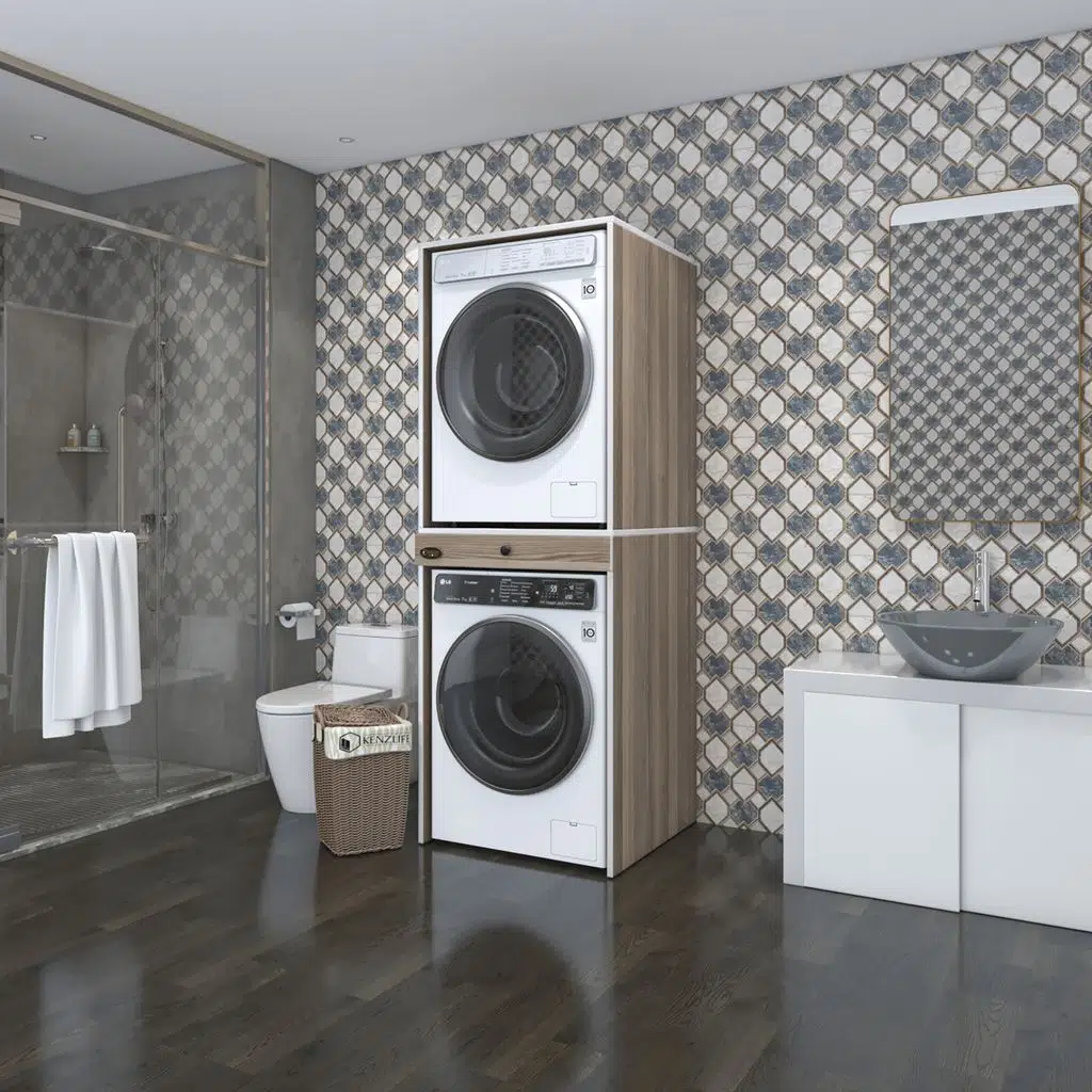 Kenzlife çamaşır-kurutma makinesi dolabı avi senna crd 187*070*60 çekmeceli banyo