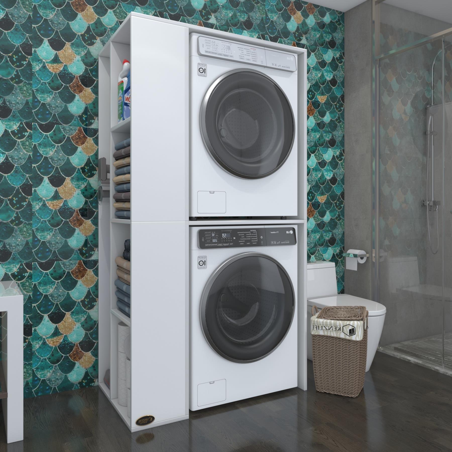 Kenzlife çamaşır-kurutma makinesi dolabı demyan sol byz 180*090*60 banyo kapaksız arkalıksız