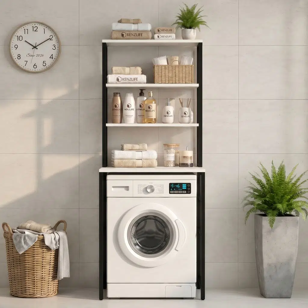 Kenzlife çamaşır kurutma makinesi dolabı domaniç byzsyh 180*070*60 mat suntalam metal siyah boya