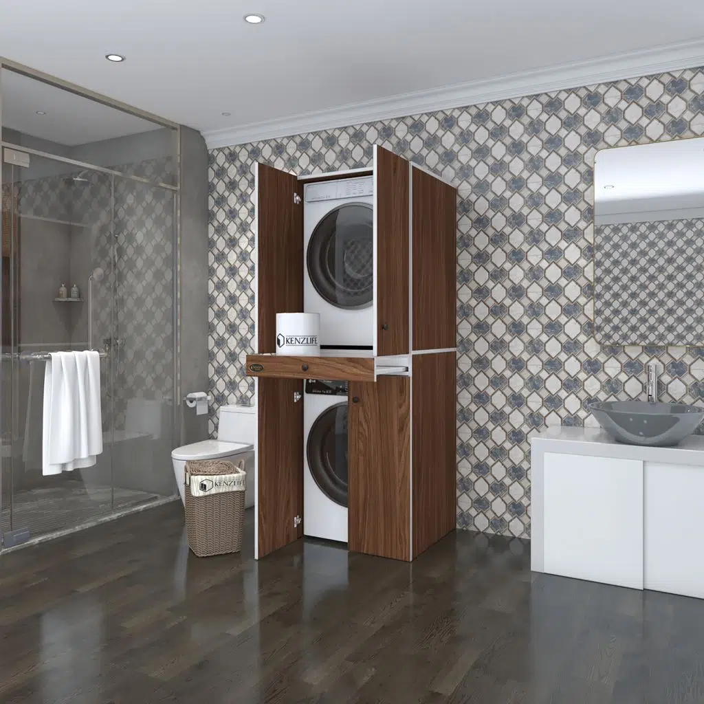 Kenzlife çamaşır-kurutma makinesi dolabı el kindi cvz 187*070*60 çekmeceli kapaklı banyo