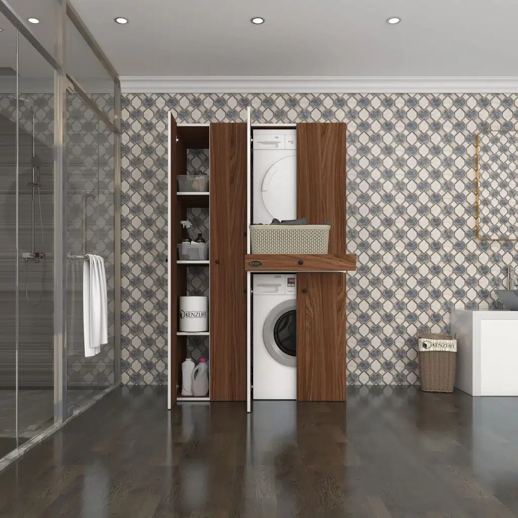 Kenzlife çamaşır-kurutma makinesi dolabı şahrur sol cvz 187*120*60 çekmeceli banyo