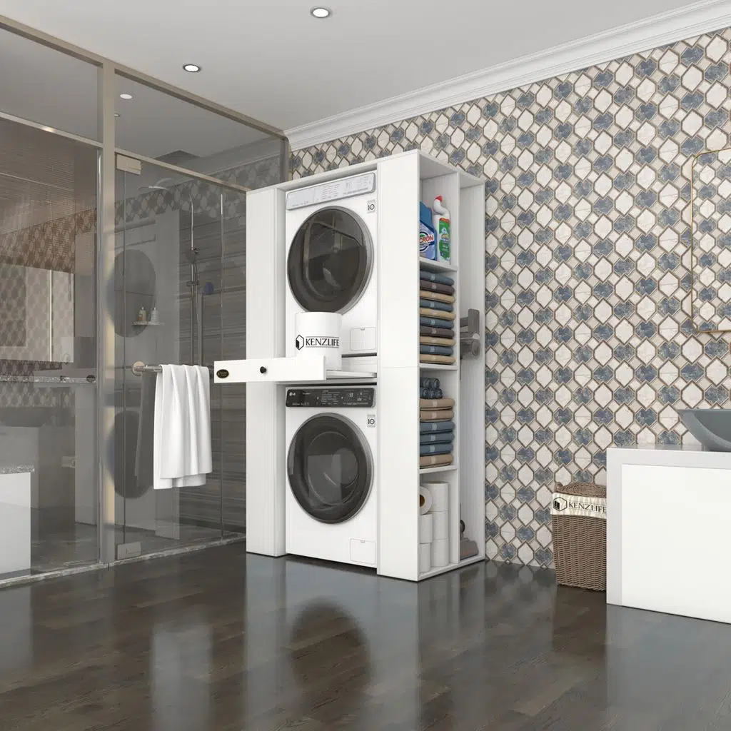 Kenzlife çamaşır-kurutma makinesi dolabı umaremdf byz 187*110*60 çekmeceli raflı % 100 FULL MDF