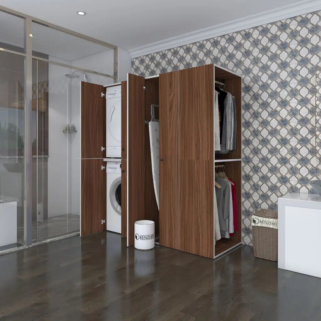 Kenzlife çamaşır-kurutma makinesi dolabı ve giysi dolabı bistami sağ cvz 180*160*60 banyo
