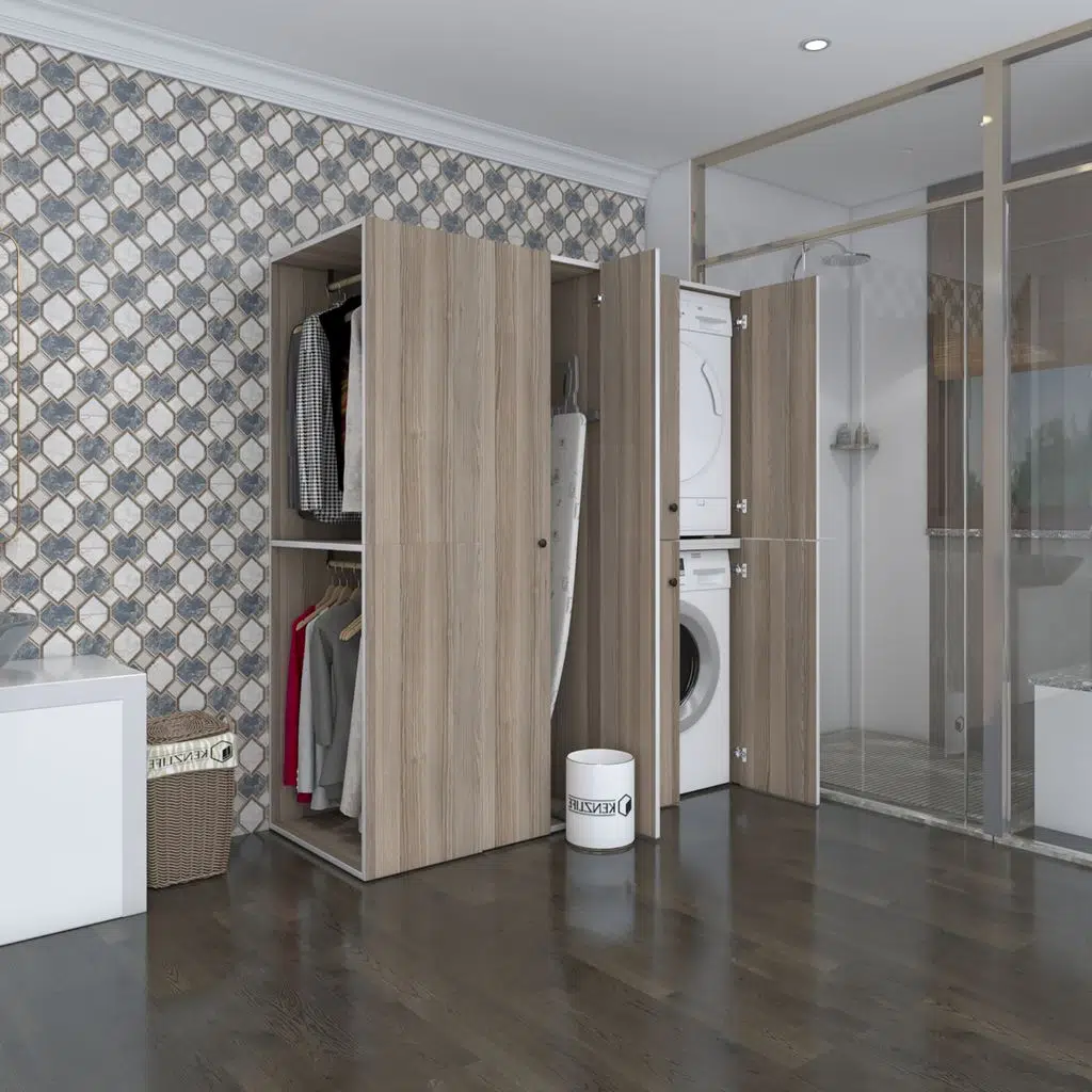 Kenzlife çamaşır-kurutma makinesi dolabı ve giysi dolabı bistami sol crd 180*160*60 banyo