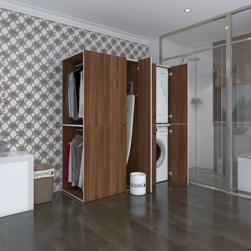 Kenzlife çamaşır-kurutma makinesi dolabı ve giysi dolabı bistami sol cvz 180*160*60 banyo