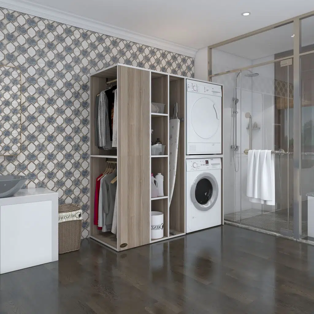 Kenzlife çamaşır-kurutma makinesi dolabı ve giysi dolabı kazvini sol crd 180*160*60 banyo