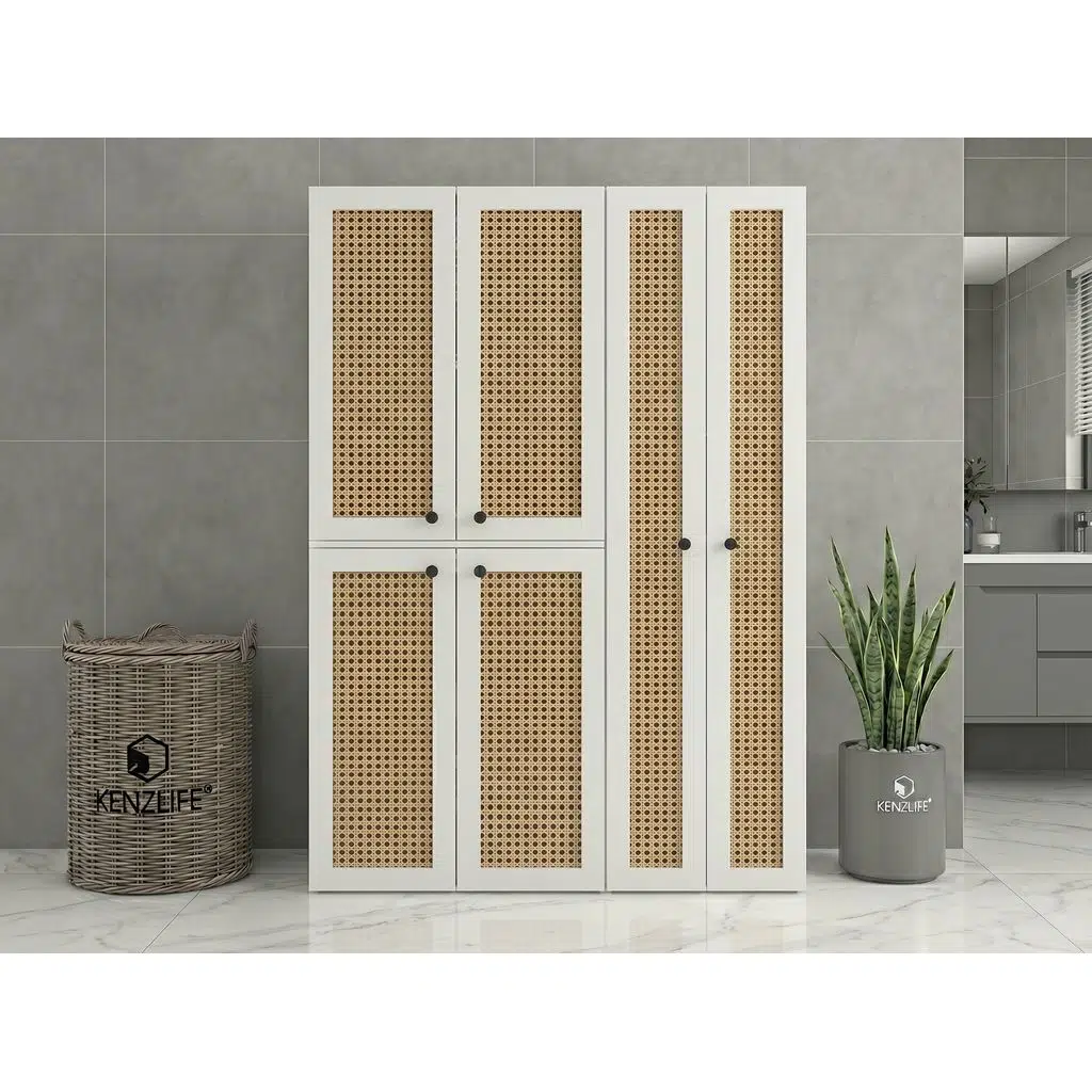 Kenzlife çamaşır-kurutma makinesi dolabı yaromira mat beyaz 180*120*64 hazeran kare kapak suntalam gövde