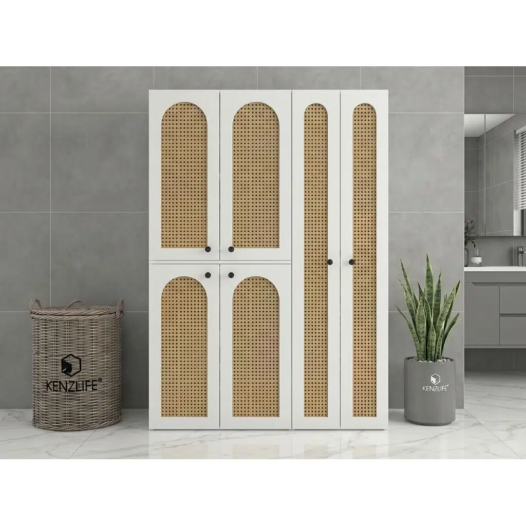 Kenzlife çamaşır-kurutma makinesi dolabı yaromira mat beyaz 180*120*64 hazeran oval kapak MDF gövde