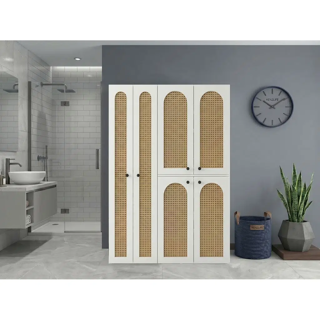 Kenzlife çamaşır-kurutma makinesi dolabı yaromira sol mat beyaz 180*120*64 hazeran oval kapak suntalam gövde