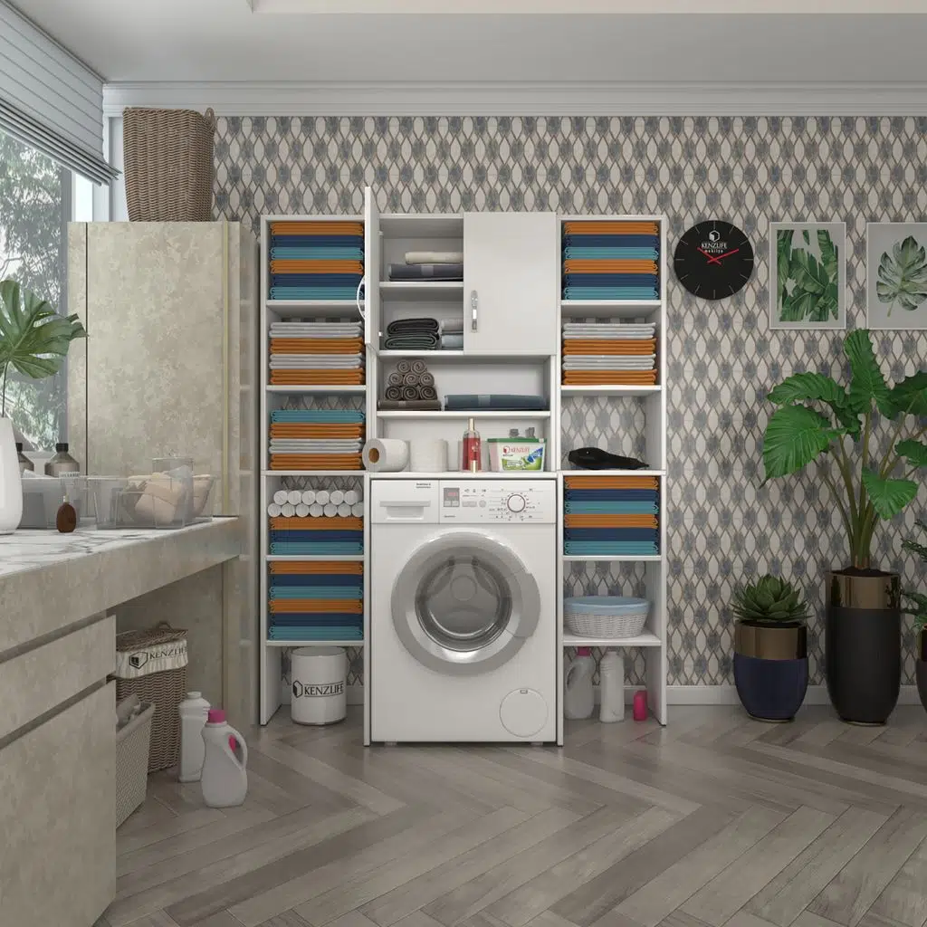 Kenzlife çamaşır makinesi dolabı hayzummaksduble byz 180*126*55 banyo kiler çift kapaklı arkalıklı 