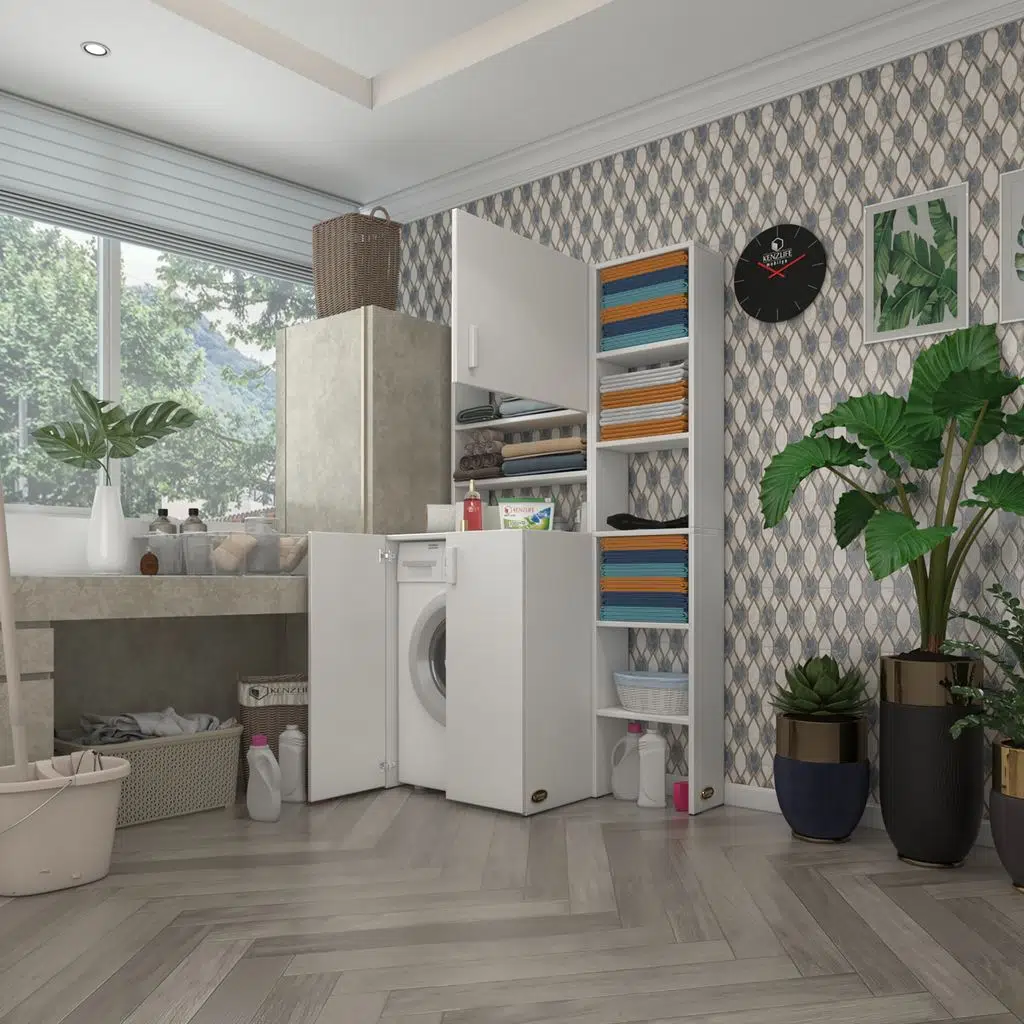 Kenzlife çamaşır makinesi dolabı kasparovmaks byz 180*096*55-20 banyo kapaklı arkalıksız