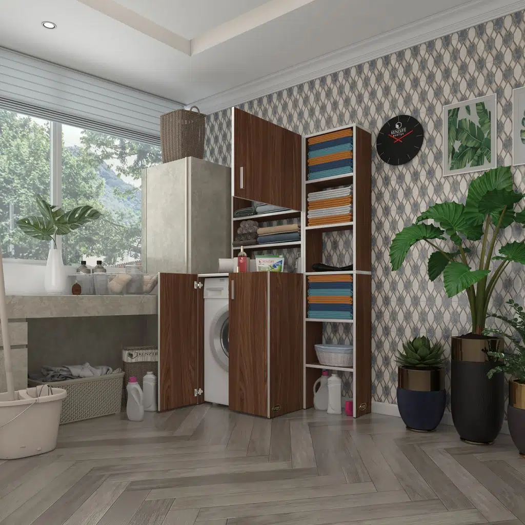 Kenzlife çamaşır makinesi dolabı kasparovmaks cvz 180*096*55-20 banyo kapaklı arkalıksız