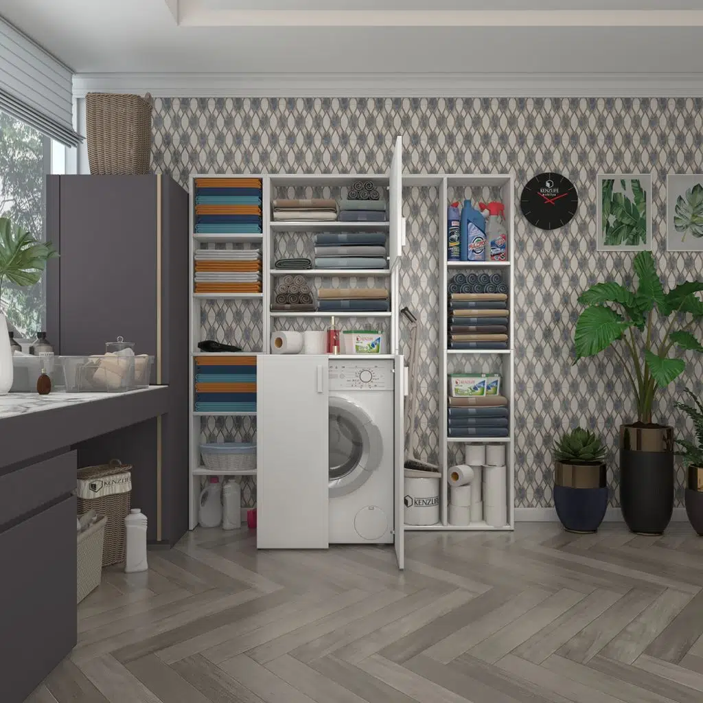 Kenzlife çamaşır makinesi dolabı kasparovmega byz 180*156*55-20 banyo kapaklı arkalıksız
