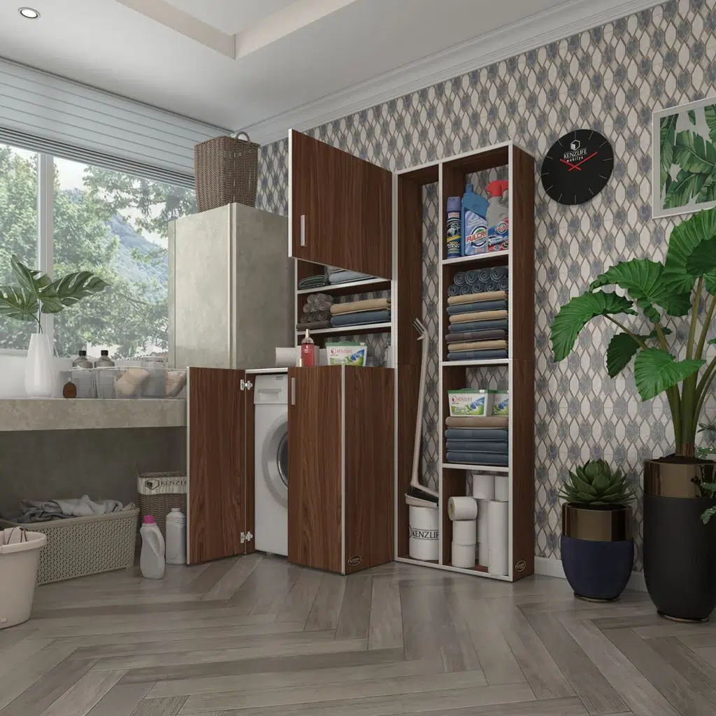 Kenzlife çamaşır makinesi dolabı kasparovsüpürge cvz 180*126*55-20 banyo kapaklı arkalıksız