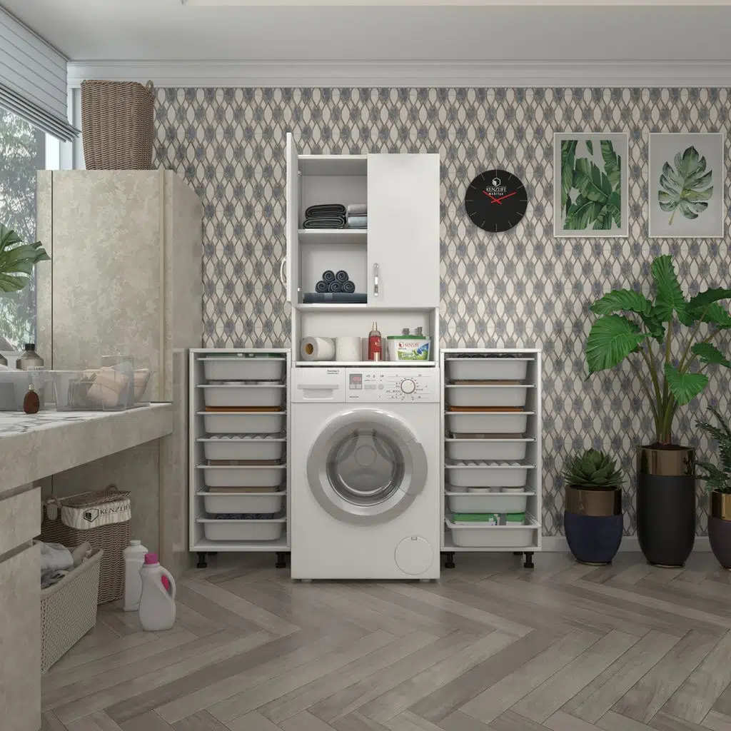 Kenzlife çamaşır makinesi dolabı sinemsepetduble byz 07 li banyo arkalıksız kurutma bulaşık