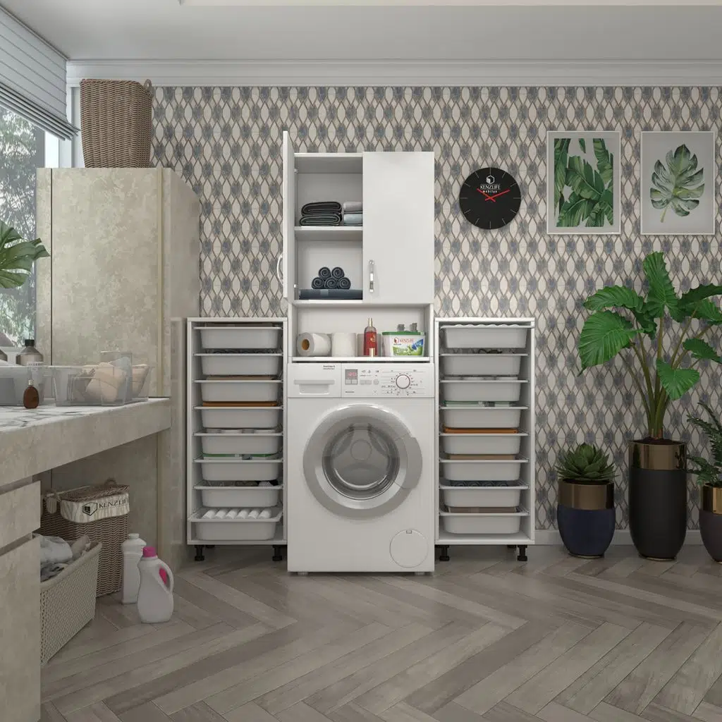Kenzlife çamaşır makinesi dolabı sinemsepetduble byz 08 li banyo arkalıksız kurutma bulaşık