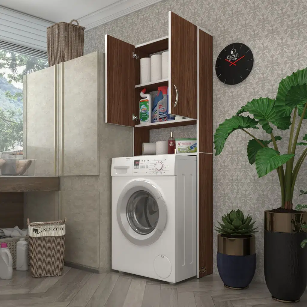 Kenzlife çamaşır makinesi dolabı veronika cvz 180*066*20 banyo çift kapaklı arkalıksız