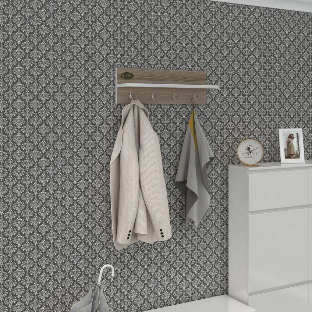 Kenzlife elbise askı askılıklığı çam crd vestiyer portmanto askı askılık 4 adet askı