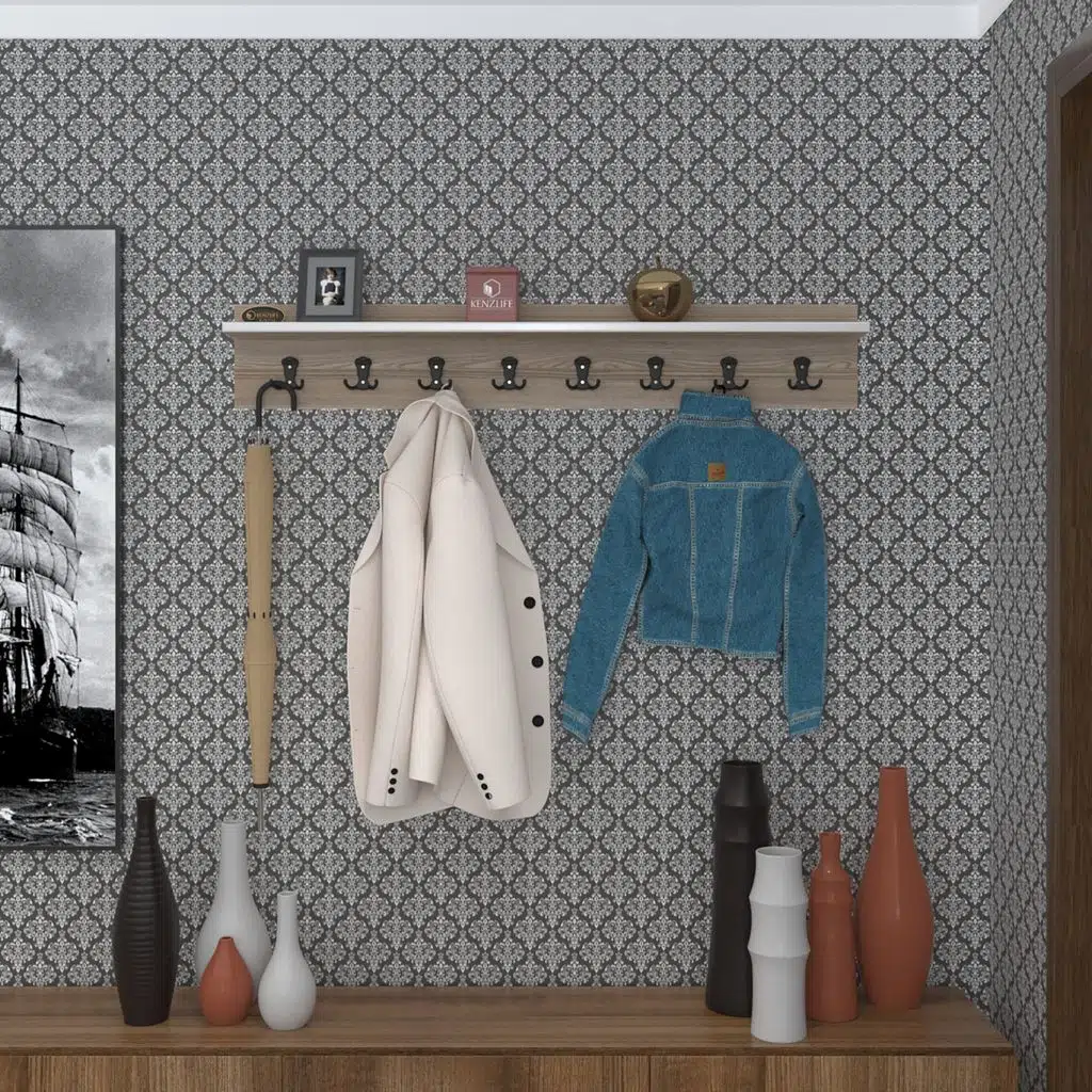 Kenzlife elbise askılığı askılık vettini100 crd 20*100*12 siyah 8 adet askı portmanto