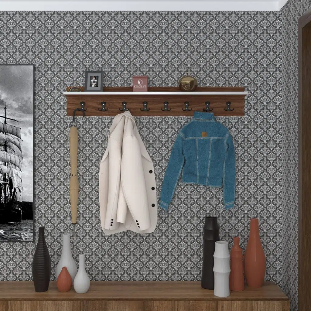 Kenzlife elbise askılığı askılık vettini100 cvz 20*100*12 siyah 8 adet askı portmanto