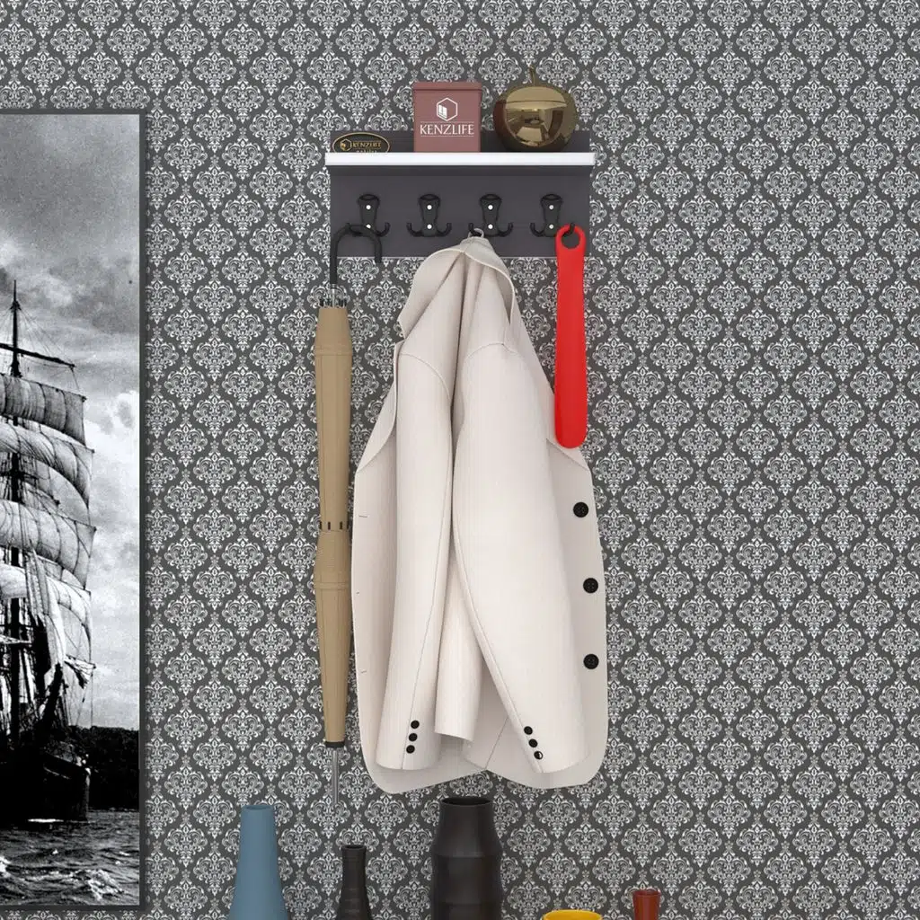 Kenzlife elbise askılığı askılık vettini38 gri 20*038*12 siyah 4 adet askı portmanto