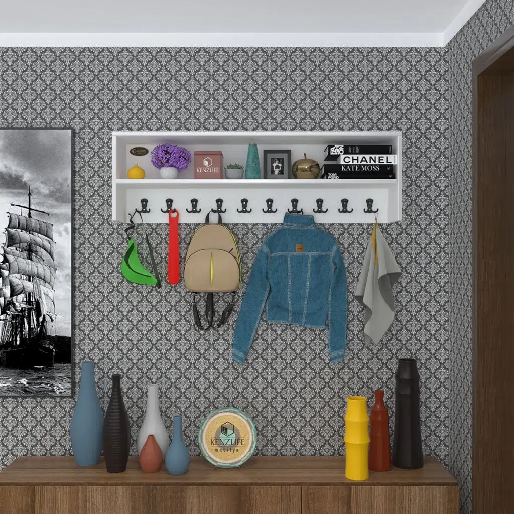 Kenzlife elbise askılığı askılık zeytuni byz 35*120*20 siyah 10 adet askı portmanto raflı