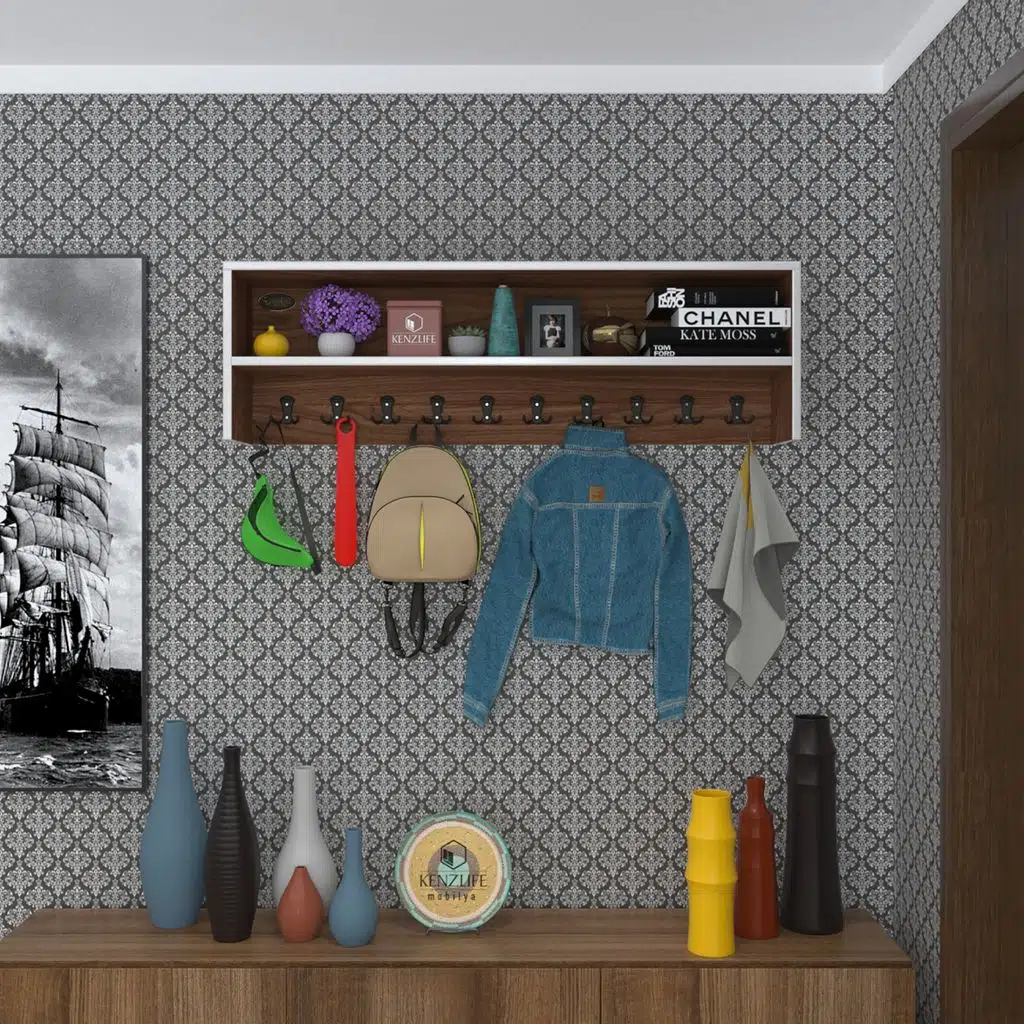 Kenzlife elbise askılığı askılık zeytuni cvz 35*120*20 siyah 10 adet askı portmanto raflı