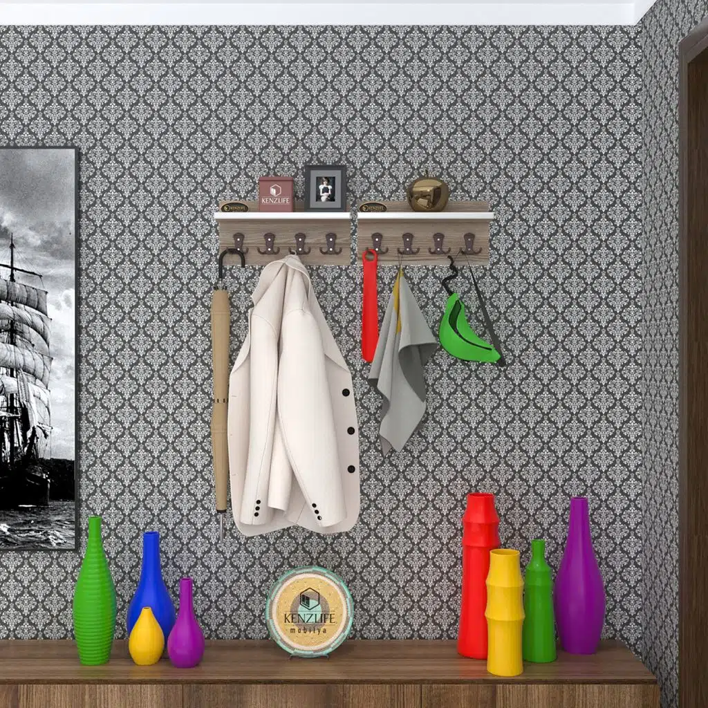 Kenzlife elbise askılığı karayemiş2 crd 26*076*12 vestiyer portmanto askı askılık 8 adet askı