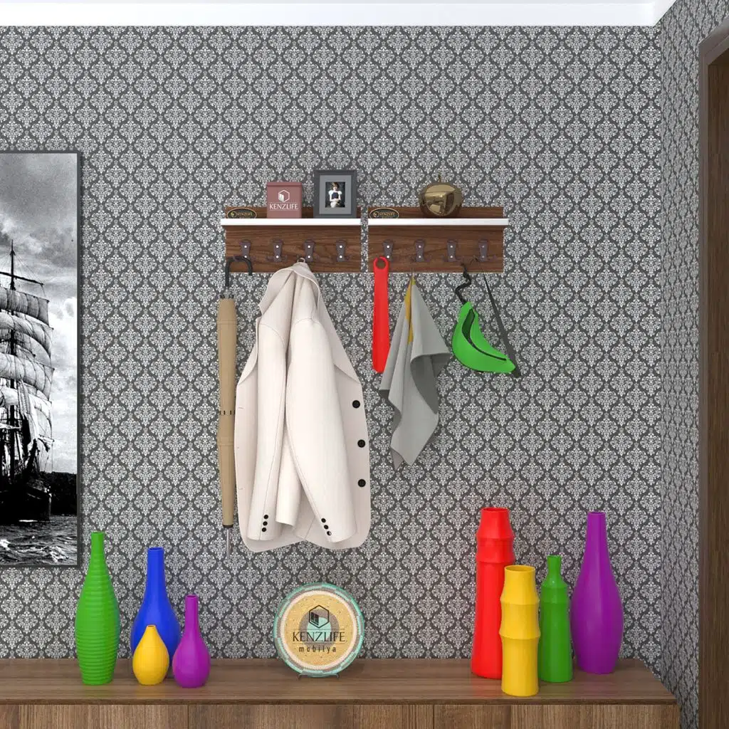 Kenzlife elbise askılığı karayemiş2 cvz 26*076*12 vestiyer portmanto askı askılık 8 adet askı