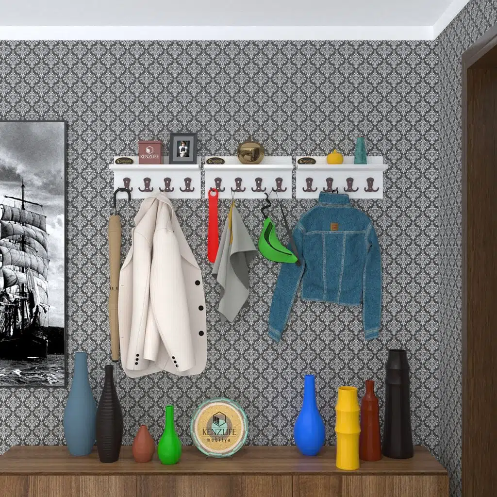 Kenzlife elbise askılığı karayemiş3 byz 26*114*12 vestiyer portmanto askı askılık 12 adet askı