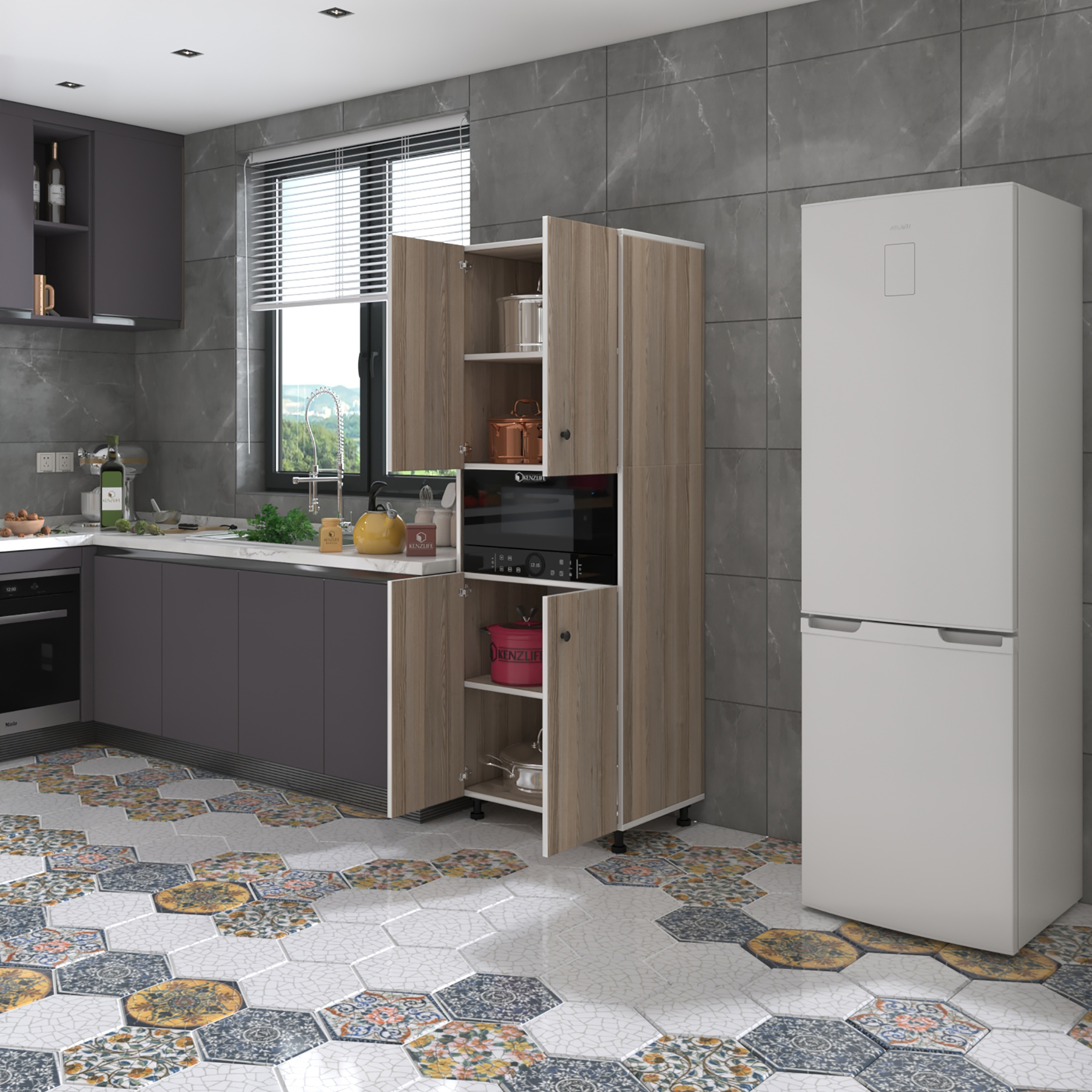 Kenzlife fırın dolabı bedriye crd 185*66*45 mutfak banyo kiler ofis
