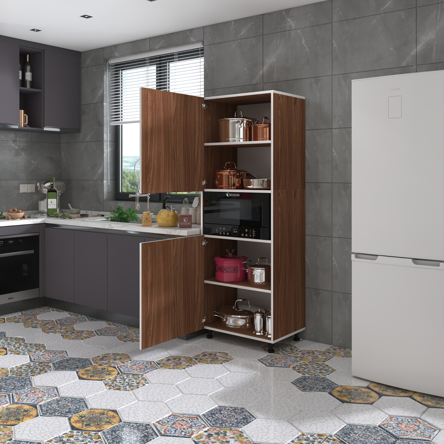 Kenzlife fırın dolabı fadime cvz 185*66*45 mutfak banyo kiler ofis