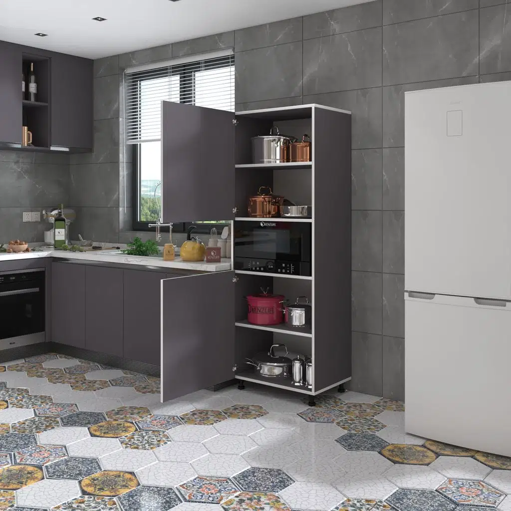 Kenzlife fırın dolabı fadime gri 185*66*45 mutfak banyo kiler ofis