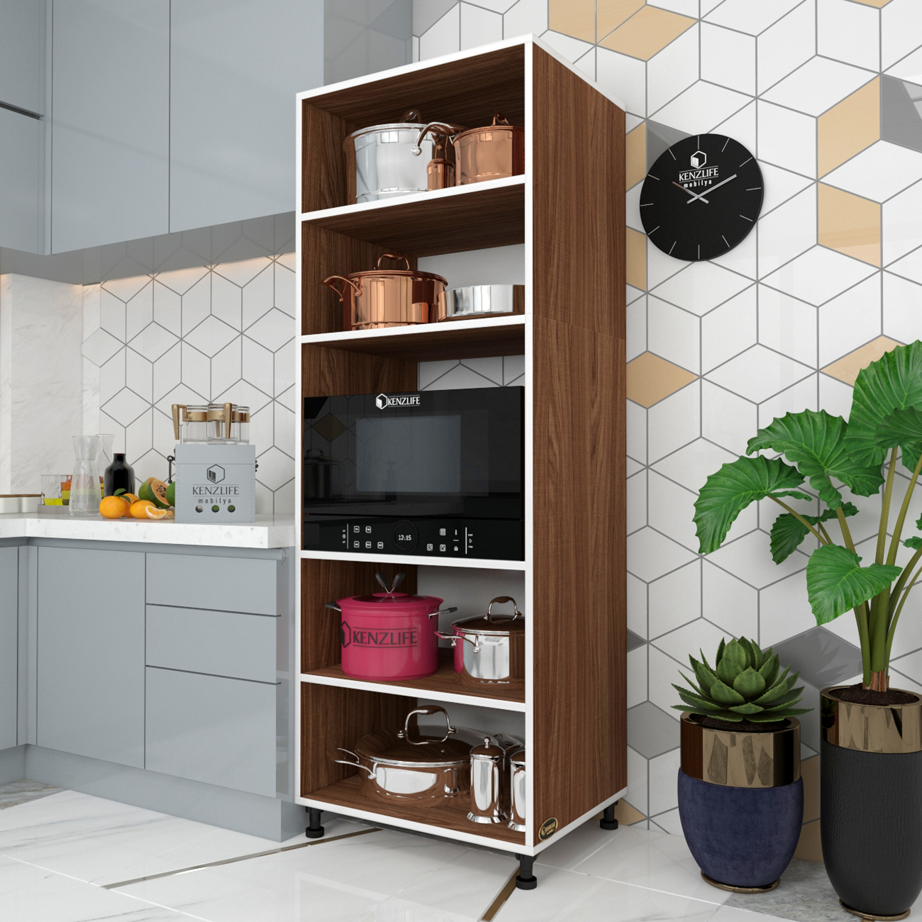 Kenzlife fırın dolabı müzeyyen cvz 180*65*50 mutfak XLARGE ayaklı banyo kiler ofis