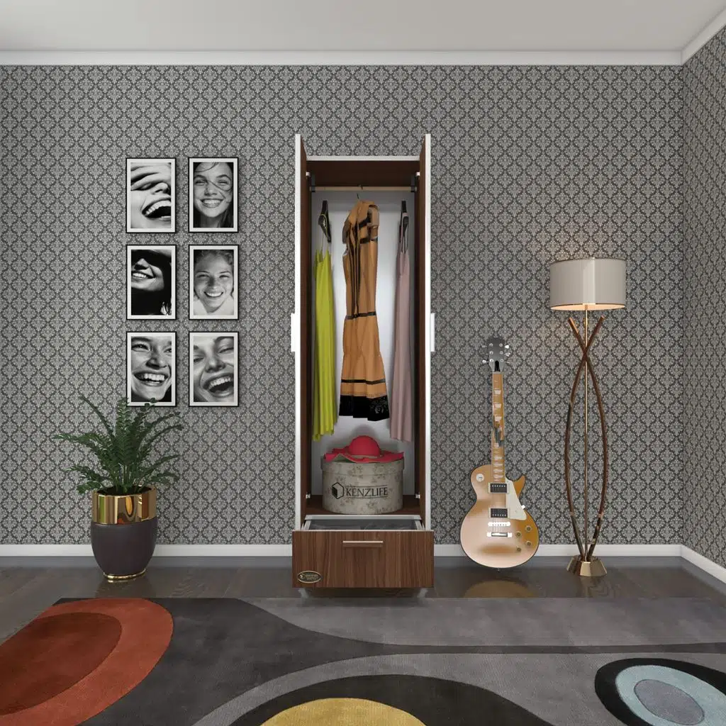 Kenzlife gardırop 2 kapaklı kapılı çekmeceli şebboy 168*50*42 cvz ayaklı gardolap dolap