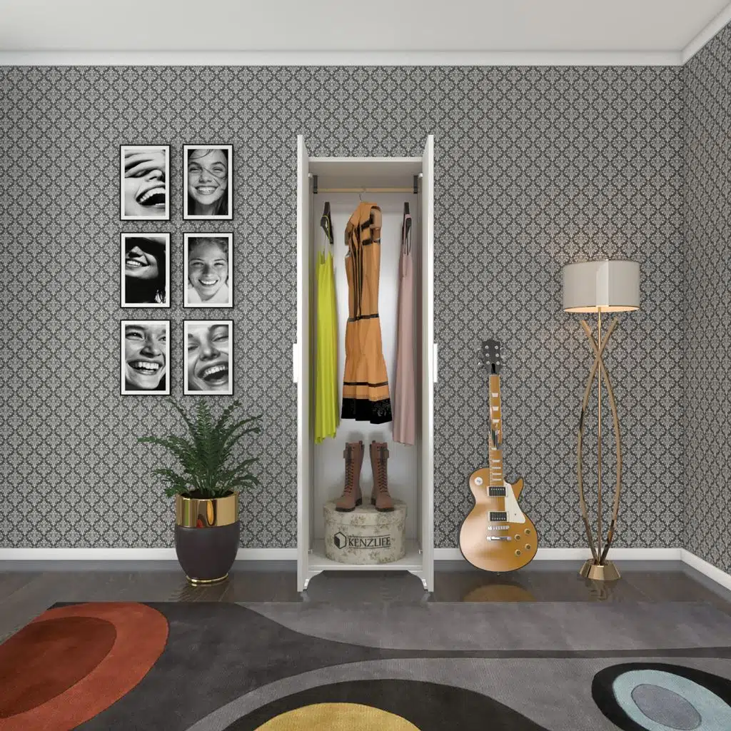 Kenzlife gardırop 2 kapılı krizantem 168*50*42 byz ayaklı gardolap dolap ofis kapaklı