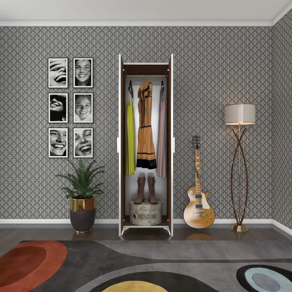 Kenzlife gardırop 2 kapaklı kapılı krizantem 168*50*42 cvz ayaklı gardolap dolap