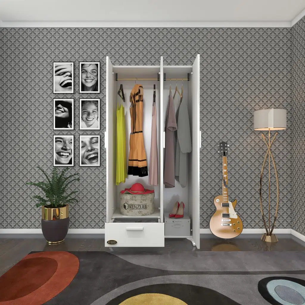 Kenzlife gardırop 3 kapılı 1 çekmeceli yasemin 168*80*42 byz ayaklı gardolap dolap ofis kapaklı