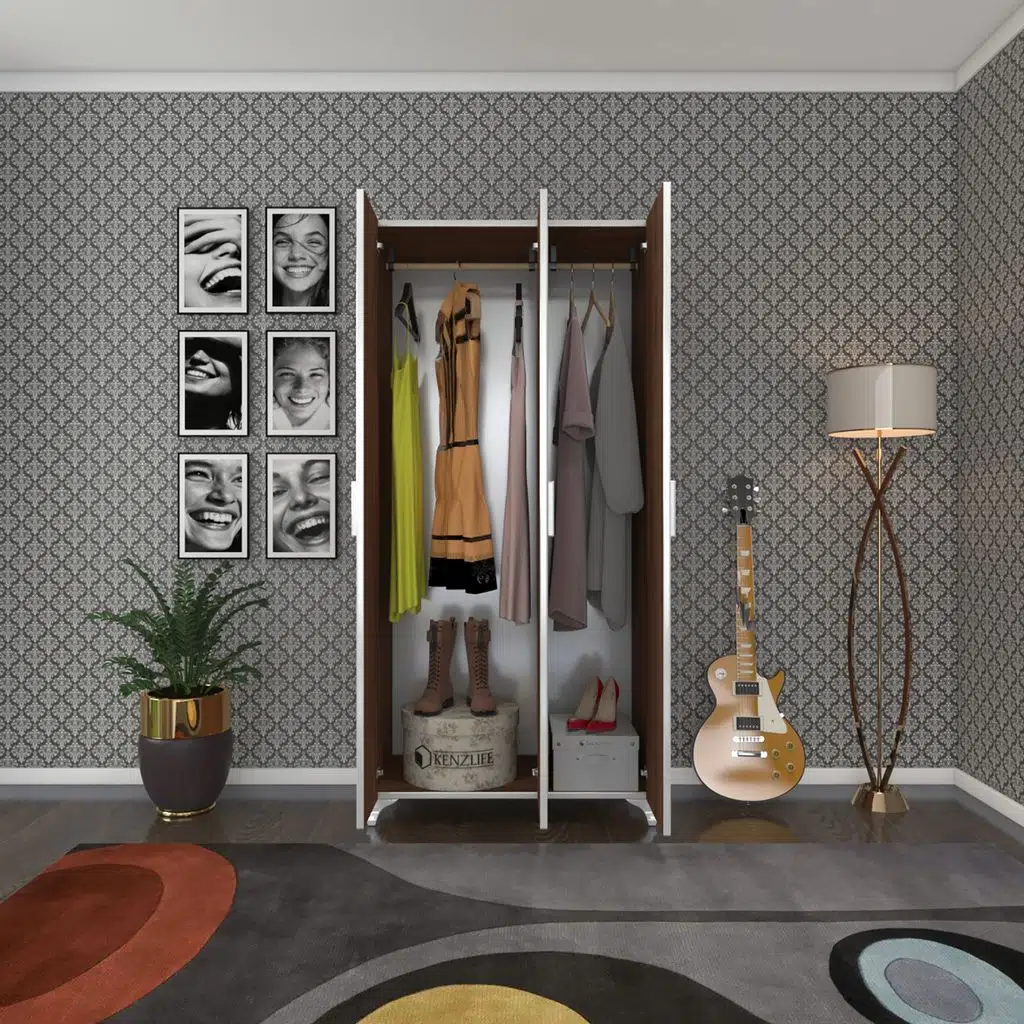 Kenzlife gardırop 3 kapaklı kapılı menekşe 168*80*42 cvz ayaklı gardolap dolap