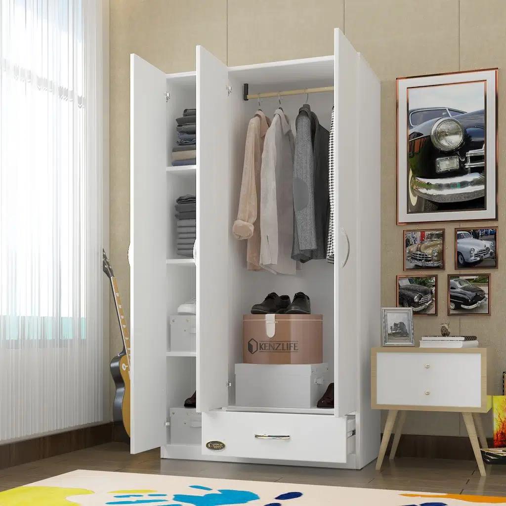 Kenzlife gardırop 3 kapılı 1 çekmeceli hanımeli 180*120*52 byz XLARGE kapaklı gardolap dolap ofis kapaklı
