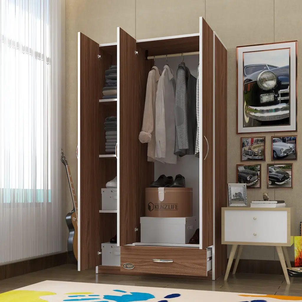 Kenzlife gardırop 3 kapılı 1 çekmeceli hanımeli 180*120*52 cvz XLARGE kapaklı gardolap dolap